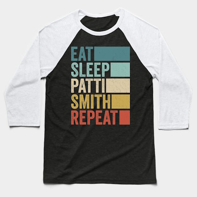 Funny Eat Sleep Patti Repeat Retro Vintage Baseball T-Shirt by Realistic Flamingo